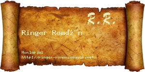 Ringer Román névjegykártya